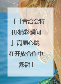 「青洽会特刊·精彩瞬间」高原心跳 在开放合作中澎湃