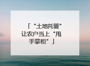 “土地托管”让农户当上“甩手掌柜”