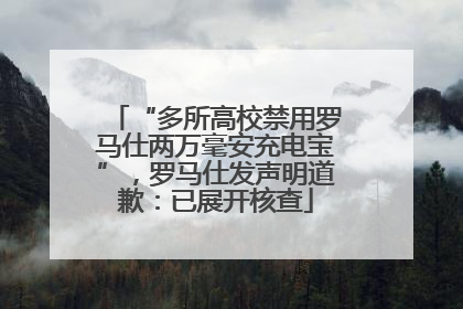 “多所高校禁用罗马仕两万毫安充电宝”，罗马仕发声明道歉：已展开核查