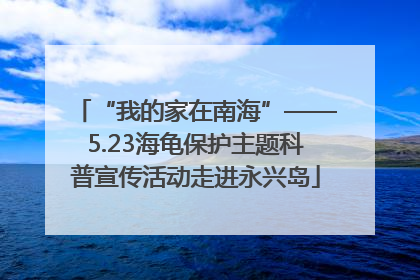 “我的家在南海”——5.23海龟保护主题科普宣传活动走进永兴岛