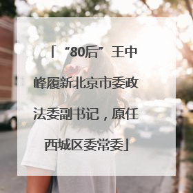 “80后”王中峰履新北京市委政法委副书记，原任西城区委常委