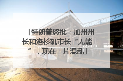 特朗普怒批：加州州长和洛杉矶市长“无能”，现在一片混乱