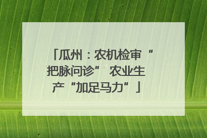 瓜州：农机检审“把脉问诊” 农业生产“加足马力”