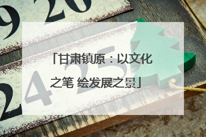 甘肃镇原：以文化之笔 绘发展之景