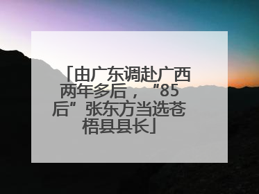 由广东调赴广西两年多后，“85后”张东方当选苍梧县县长