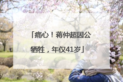 痛心！蒋仲超因公牺牲，年仅41岁