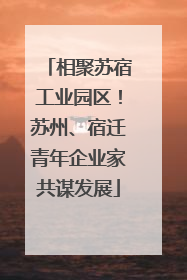 相聚苏宿工业园区！苏州、宿迁青年企业家共谋发展
