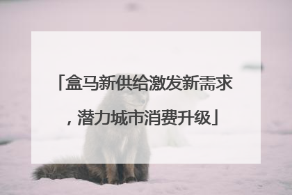 盒马新供给激发新需求，潜力城市消费升级