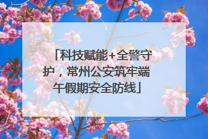 科技赋能+全警守护，常州公安筑牢端午假期安全防线