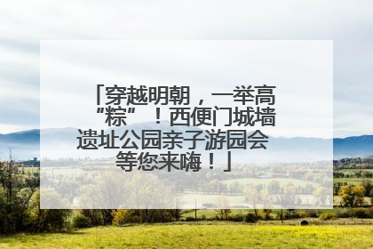 穿越明朝，一举高“粽”！西便门城墙遗址公园亲子游园会等您来嗨！