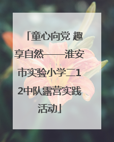 童心向党 趣享自然——淮安市实验小学二12中队露营实践活动