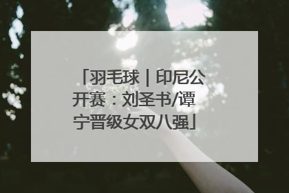 羽毛球｜印尼公开赛：刘圣书/谭宁晋级女双八强