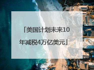 美国计划未来10年减税4万亿美元