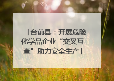 台前县：开展危险化学品企业“交叉互查”助力安全生产