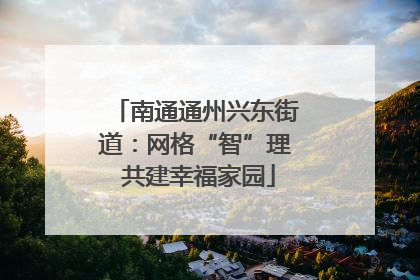 南通通州兴东街道：网格“智”理 共建幸福家园
