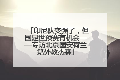 印尼队变强了，但国足世预赛有机会——专访北京国安荷兰籍外教杰森