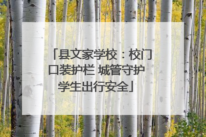 县文家学校：校门口装护栏 城管守护学生出行安全