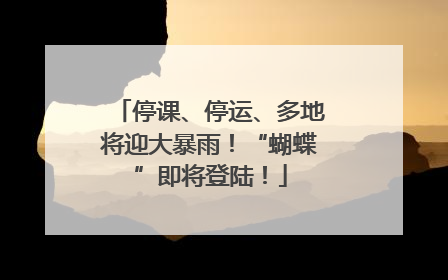 停课、停运、多地将迎大暴雨！“蝴蝶”即将登陆！