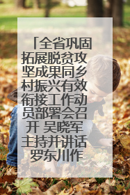 全省巩固拓展脱贫攻坚成果同乡村振兴有效衔接工作动员部署会召开 吴晓军主持并讲话 罗东川作安排部署