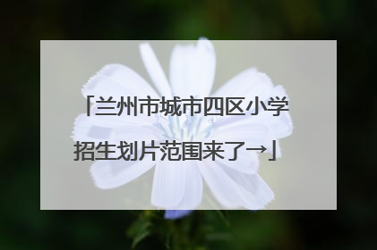 兰州市城市四区小学招生划片范围来了→