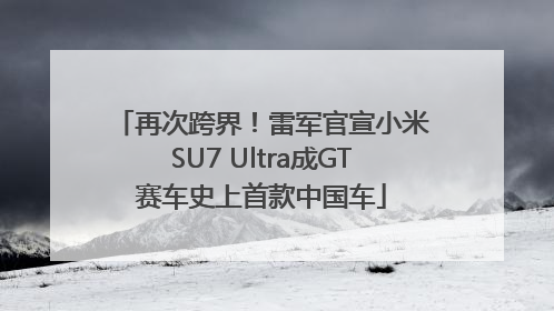 再次跨界！雷军官宣小米SU7 Ultra成GT赛车史上首款中国车
