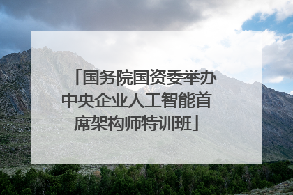 国务院国资委举办中央企业人工智能首席架构师特训班