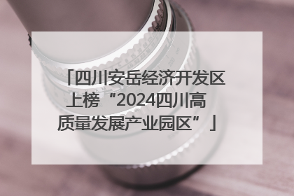 四川安岳经济开发区上榜“2024四川高质量发展产业园区”