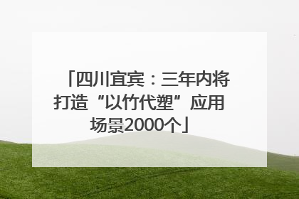 四川宜宾：三年内将打造“以竹代塑”应用场景2000个