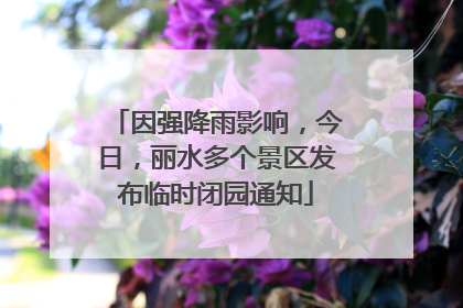 因强降雨影响，今日，丽水多个景区发布临时闭园通知