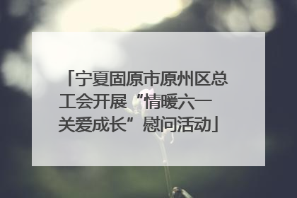 宁夏固原市原州区总工会开展“情暖六一 关爱成长”慰问活动