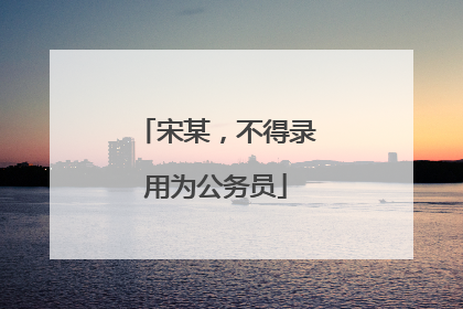 宋某，不得录用为公务员