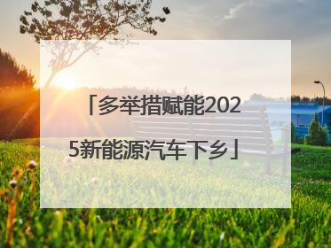 多举措赋能2025新能源汽车下乡