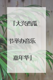 大兴西瓜节举办音乐嘉年华