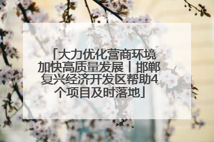 大力优化营商环境 加快高质量发展丨邯郸复兴经济开发区帮助4个项目及时落地