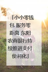 小小零钱包 服务零距离 东阳农商银行持续推进支付便利化
