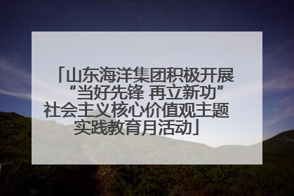 山东海洋集团积极开展“当好先锋 再立新功”社会主义核心价值观主题实践教育月活动