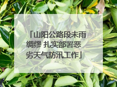 山阳公路段未雨绸缪 扎实部署恶劣天气防汛工作