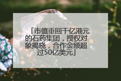 市值重回千亿港元的石药集团，授权对象揭晓，合作金额超过50亿美元