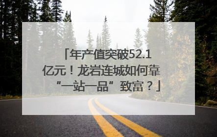 年产值突破52.1亿元！龙岩连城如何靠“一站一品”致富？