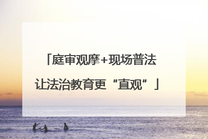 庭审观摩+现场普法 让法治教育更“直观”