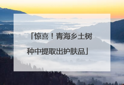 惊喜！青海乡土树种中提取出护肤品