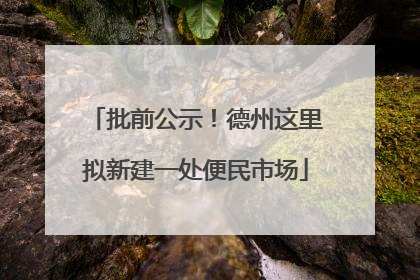 批前公示！德州这里拟新建一处便民市场