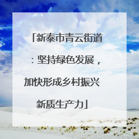 新泰市青云街道:坚持绿色发展,加快形成乡村振兴新质生产力
