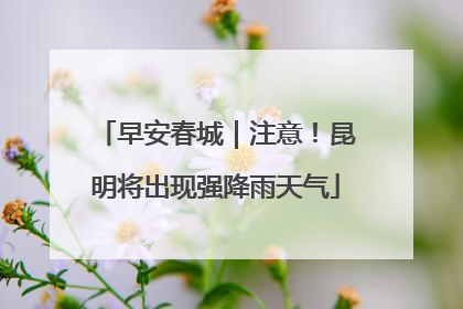 早安春城｜注意！昆明将出现强降雨天气
