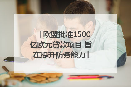 欧盟批准1500亿欧元贷款项目 旨在提升防务能力
