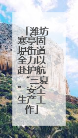 潍坊寒亭固堤街道全力以赴护航“三夏”安全生产工作
