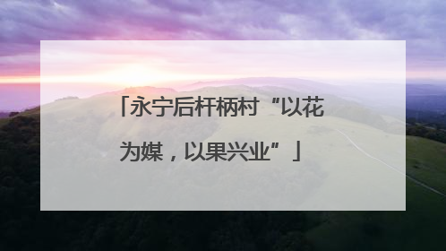 永宁后杆柄村“以花为媒，以果兴业”