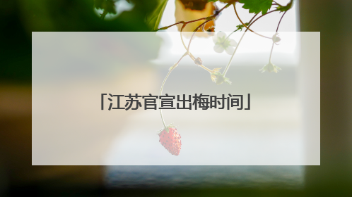 江苏官宣出梅时间
