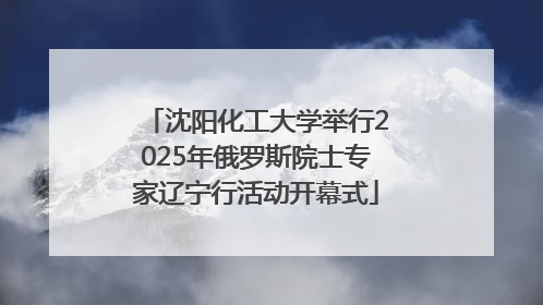 沈阳化工大学举行2025年俄罗斯院士专家辽宁行活动开幕式