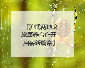 沪武两地文旅康养合作开启崭新篇章